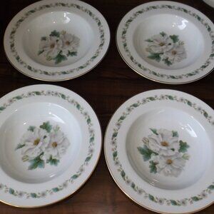 4 vintage Noritake #5029 soup bowls 8"W (#EV1981)